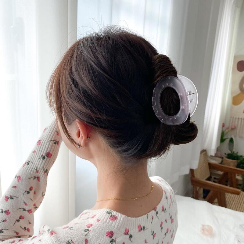 Women s Opaque Round Big Size Hairpin Clip A25577_Olive