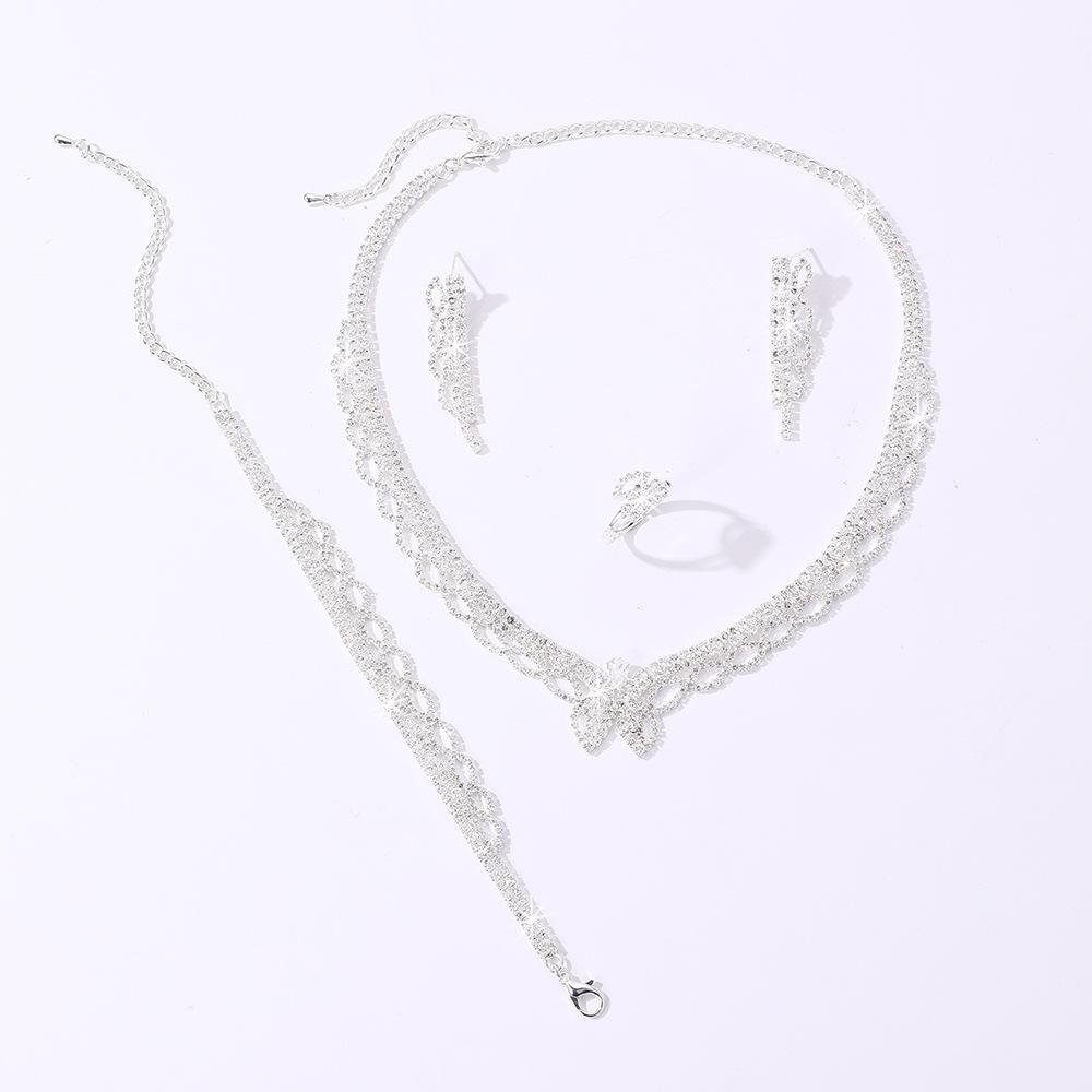 Luxurious Party Set: Shimmering Zircon Jewelry Collection