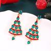 Colorful Light Luxury Christmas Tree Diamond Stud Earrings for Women