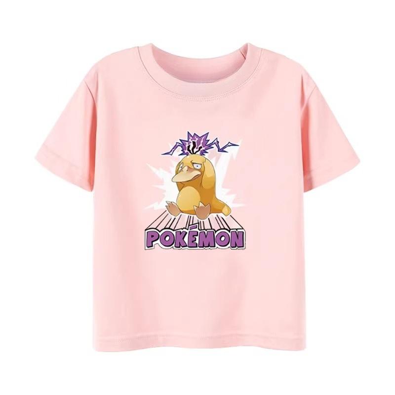 Potdemiel Summer New Pikachu Print Childrens Cotton TShirt Boys and Girls Comfortable and Breathable Childrens TShirt