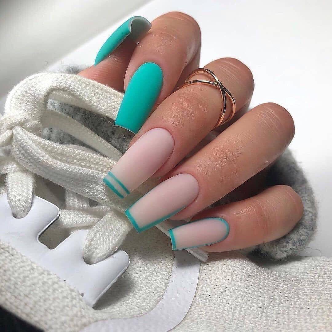 Французский Носимый Ноготь Озерно-Синий Маникюр Белый Накладной Ноготь Накладка для Ногтей Съемная Накладка для Ногтей Накладной Ноготь Ногти