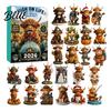 Highland Cow Theme Acrylic Decorative 2026 Calendar Advent Christmas Collection 2D Flat Pendants Ornaments 24 Days Countdown Gift for