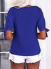 Women's Cold Shoulder V Neck T-Shirt Short Sleeve Loose Summer Cutout Blouse Top