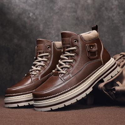 Herbst Herrenschuhe Klassische Herren Retro Stiefeletten Mode Wasserdicht Rutschfest High-Top Freizeitschuh Arbeits- & Sicherheitsstiefel Botas Hombre