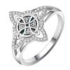 Light Luxury Niche Celtic Knot Micro Paved Thick Band Closed Ring For Women Unique Personality Fashion Jewelry