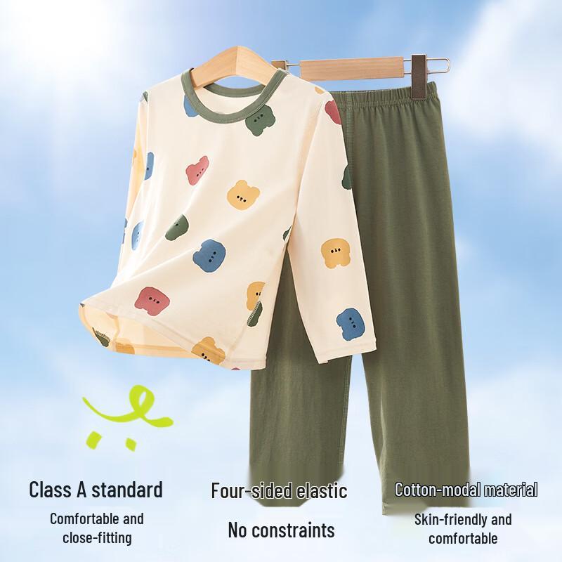 Miqi Bear Boys' Thin Cotton Home Wear Pajama Set