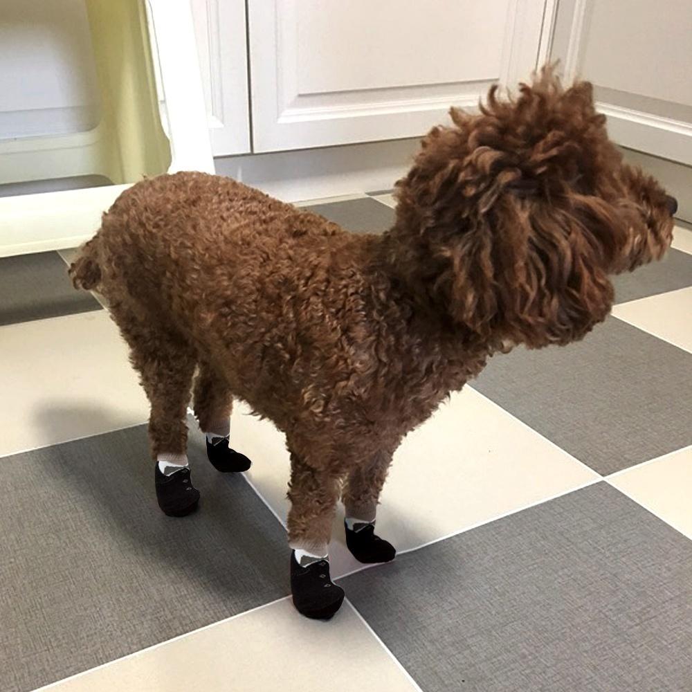 Anti-Slip Dog Shoes Pet Knitted Socks Cotton Small Medium Pets Booties No-Slip Paw Sole Dog Cat Pupp
