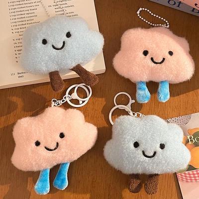 Colorful Cartoon Cloud Plush Keychain Doll Charm
