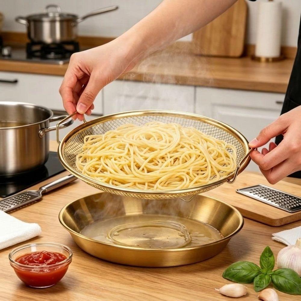 Heat-Resistant Kitchen Frying Strainer Metal Mesh Frying Rack Snack Tray  Oil Draining