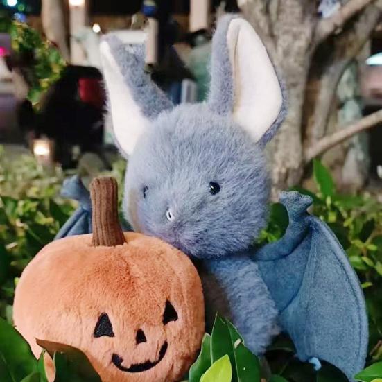 Funny Bat Plush Toy, Cute Flying Stuffed Animal with Wings, Soft Kawaii Plushie for Bed Dorm Decor, Halloween Gift for Kids Adults