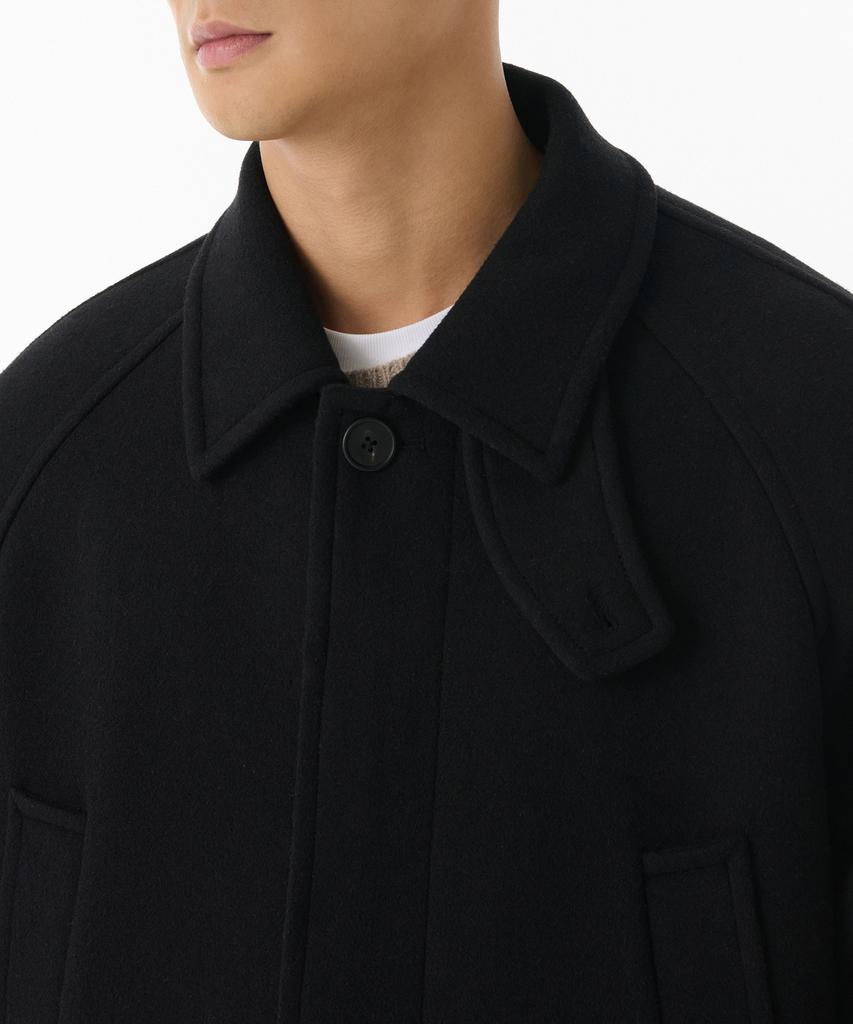 Musinsa Standard Wool Blend Oversized Muff Balmacaan Coat [Black]