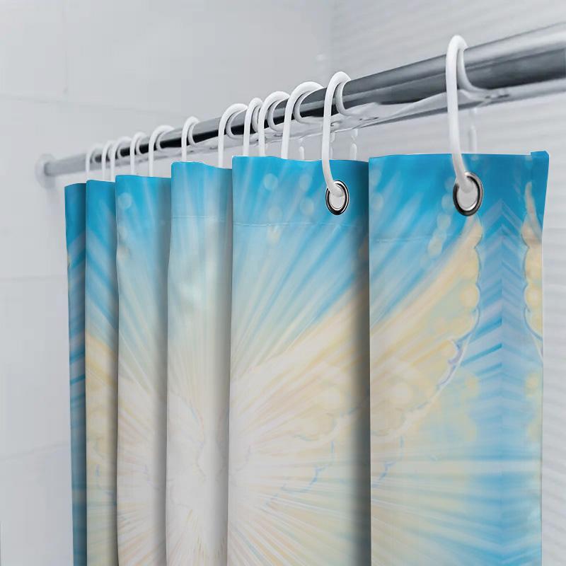 Blue Ray Shower Curtain Abstract Ocean Wave Pattern Bathroom Decor Waterproof Modern Art Home Textile Premium Quality