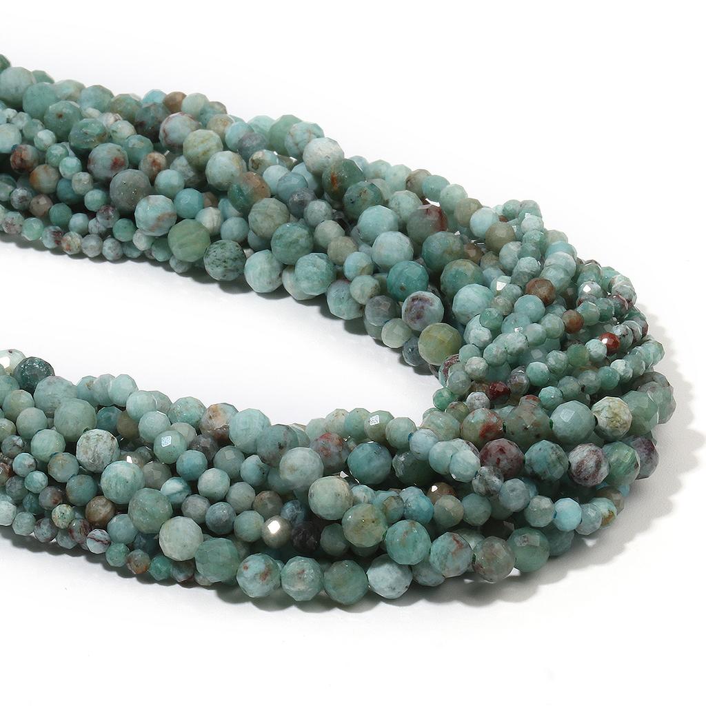 Fynchenite Natural Stone Gems Beads Faceted 2mm 3mm 4mm Round Loose Spacer Beads for Jewelry Making Diy Bracelet Accessories