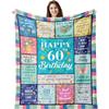1pc 60th Birthday Women's Blanket Best 60th Birthday Unique Happy 60th Birthday 1966/60th Birthday Flannel Blanket