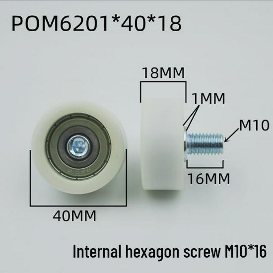 626 Rubber-Coated Nylon Roller with Shaft, 608 Bearing Pulley Wheel Guide