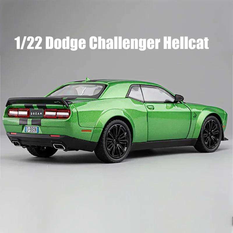 New 1:22 Dodge Challenger Redeye Hellcat Super Muscle Sports Car Alloy Metal Diecast Car Model Sound & Light Collection Hobbies Gift