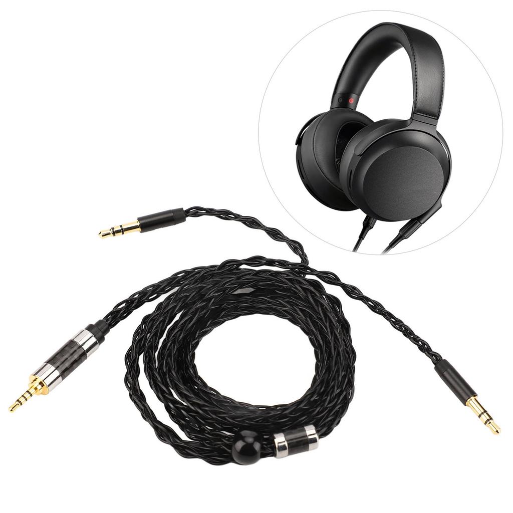 Kopfhörerkabel 8 Adern 2,5 mm Symmetrischer Stecker auf Doppel-3,5 mm Stecker Versilbertes Kopfhörerkabel Ersatz