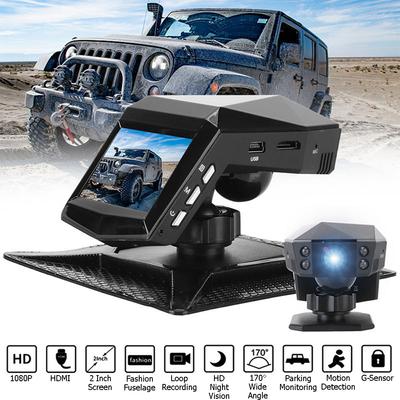 Konsola środkowa Rejestrator jazdy samochodem 1080P HD Night Vision Kamera samochodowa Nagrywanie w pętli 170° Szeroki kąt 2-calowy samochodowy rejestrator wideo Kamera samochodowa