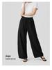 Women's Summer Cotton Wide-Leg Cropped Pants - Solid Color, Comfortable & Slimming Casual Straight-Leg Design
