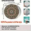 Vintage Mandala Metal Wall Art Round 7.87 Inch 2D Flat Floral Decorative Plate for Home Decor Green Brown Beige