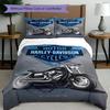 3pcs Duvet Cover Set (1*Duvet Cover + 2*Pillowcase, Without Core), Harley Davidson Print Bedding Set, Bedroom Decor, All‑Season, Gift