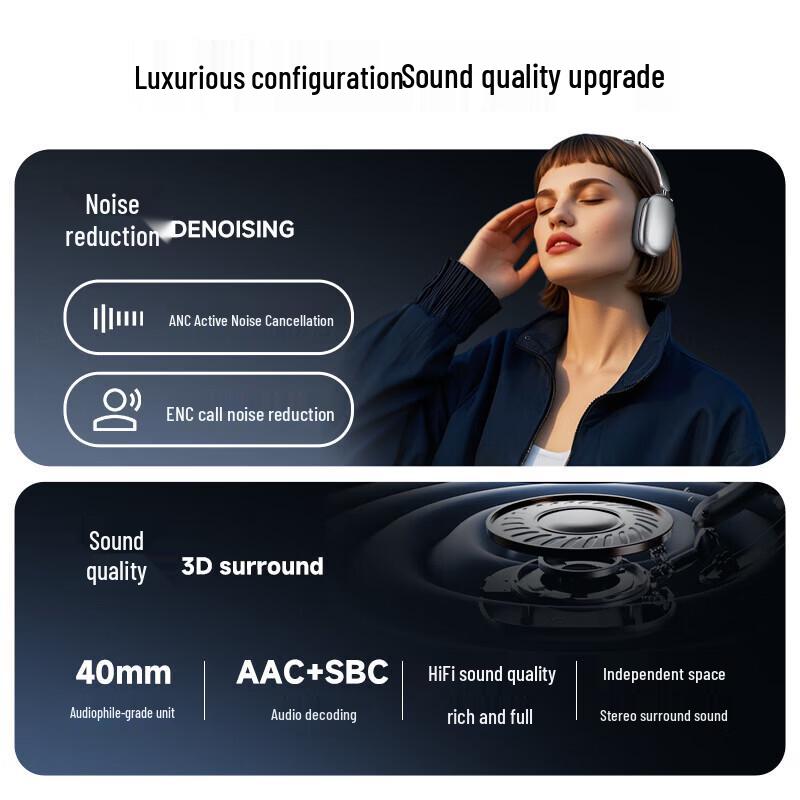 aigo WH300 Active Noise Cancelling Bluetooth Over-Ear Headphones