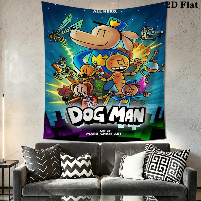 Dog Man Part Dog Part Man All Hero Tapestry Wallmounted Background Cloth Home Decor Soft Christmas Gift