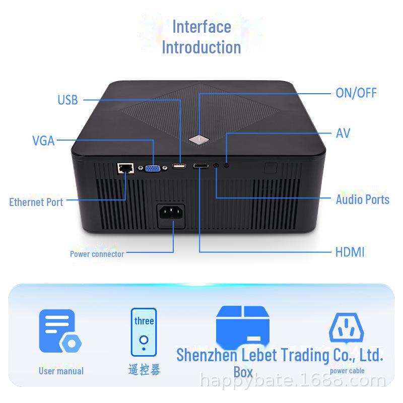 Ultra HD 4K Projector for Home & Office: Daytime Wall Projection for Bedrooms, Living Rooms, and Conferences