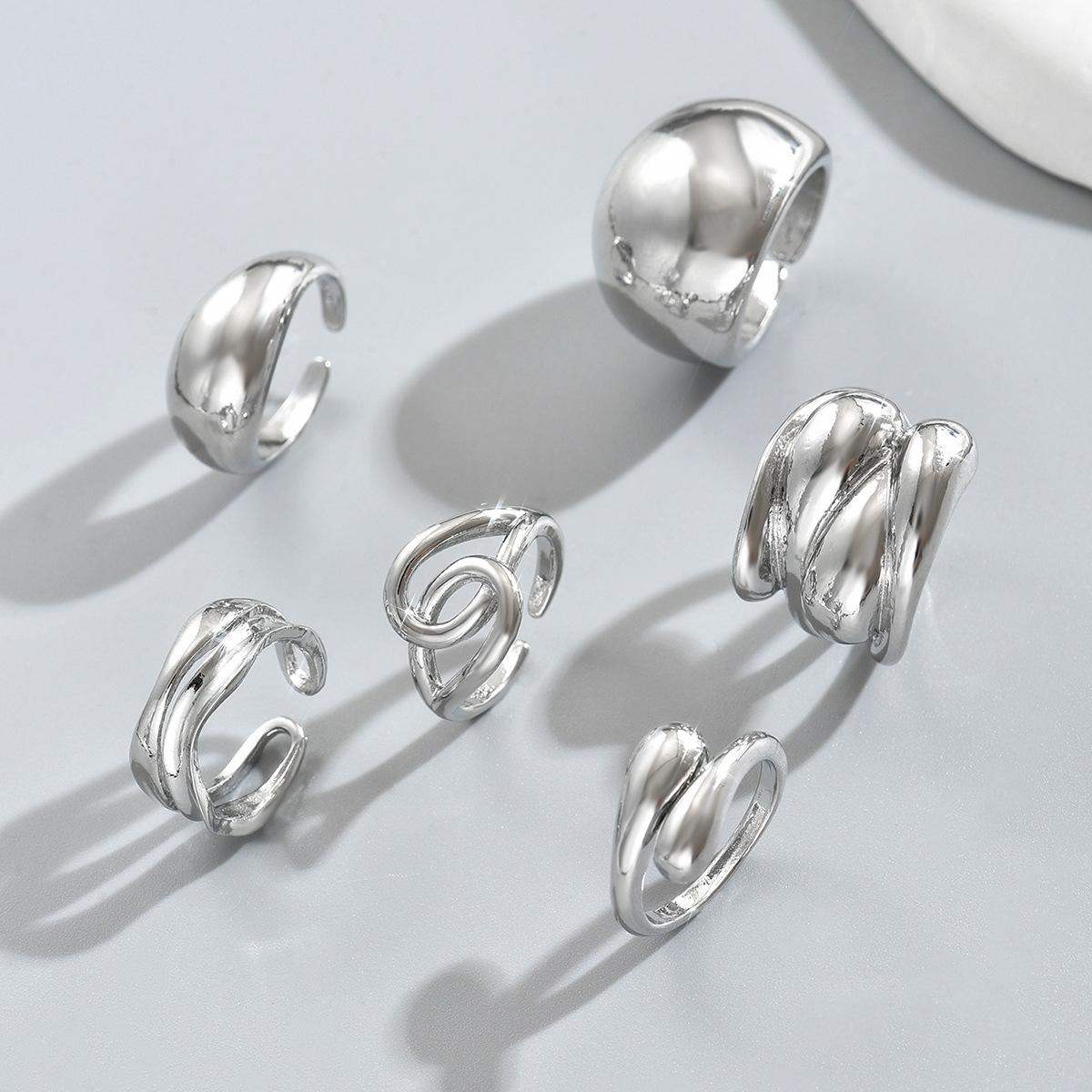 

Ветер ювелирные изделия инс геометрический металлический изогнутый дизайн кольцо нишевое открытое кольцо универсальное с высоким чувством