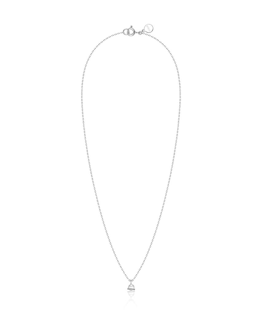 Febor Tulip Pearl Necklace_Silver