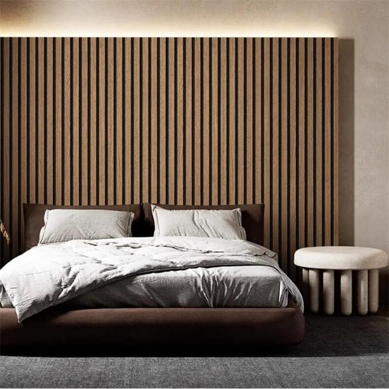 New Modern Minimalist New Chinese Style 3D Wood Grain Grille Wallpaper Bedroom Tea Room Living Room Sofa Background Wall Paper