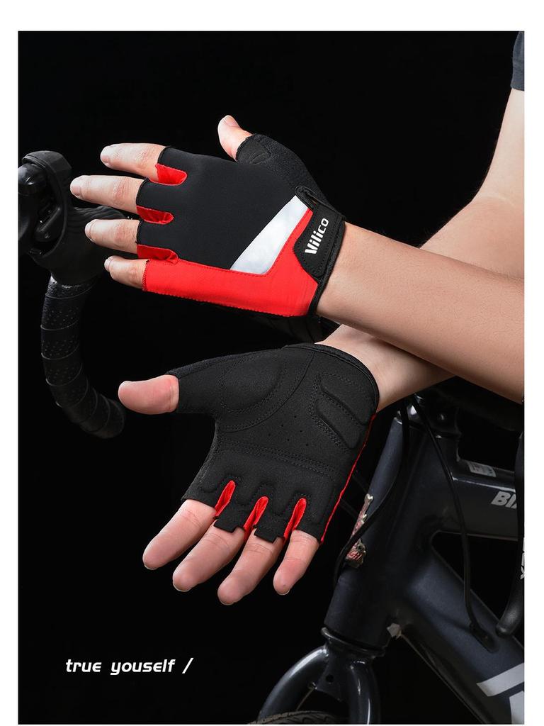 Unisex Summer Cycling Gloves - Breathable, Shock-Absorbing, Half-Finger, Sun Protection