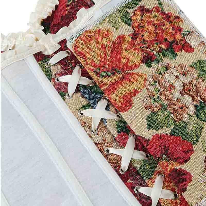 French Fishbone Corset Lace Printed Corset Tube Top for Women Fish Palace Corset Fishbone Shapewear for Outer Wear