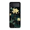Transparent Phone Case For Samsung Galaxy Z Flip 3 4 5 6 7 Hard Folding PC Z Flip3 Flip4 Cover Ink Wash Painting Flower