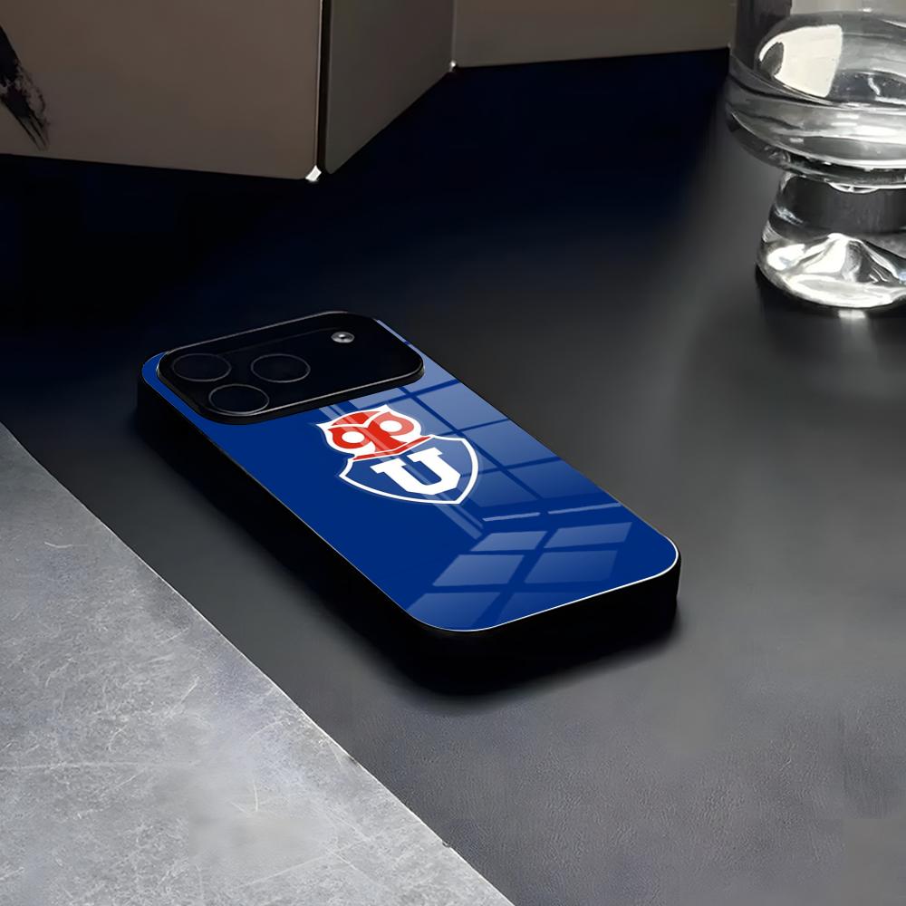 

Chile U-University Logo Phone Case Glass For IPhone17 Luminescent Air 16 15 17 14 Pro Max 13 12 11 X XS XR Plus For Samsung S 25 iPhone17