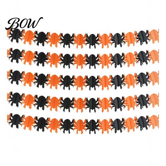 Decorative Holiday Cloth 5 Pcs 10FT Halloween Banner, Spooky Spider Bat Skull Ghost Festive Celebration Banner Pumpkin Hanging Bunting Garland