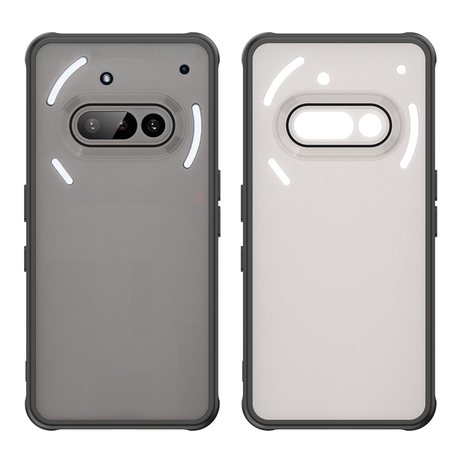 

For Nothing Phone (3a) Case Drop Proof Airbags Frosted Translucent PC+TPU Phone Back Cover Purple