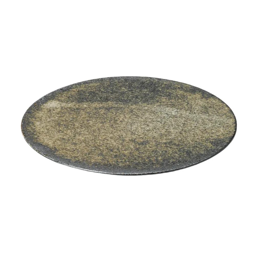 

Black Karatsu 29cm flat plate Round plate (large) [29×1.7cm]