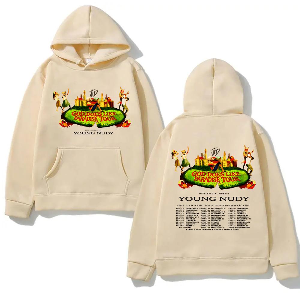 J.I.D-GOD DOES LKE PARADISE TOUR2026 Hoody for Autumn/Winter High Quality Comfortable Pullovers Fleece Clothes