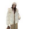 Winter 2025 new down cotton jacket hooded short cotton jacket casual plus size versatile padded jacket top