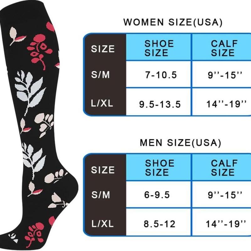 HYSAIXIA Brand New 5/6 Pairs Compression Socks Blood Circulation Men Women Pressure Running Stockings Nylon Varicose Veins