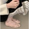 Fashion 2025 Spring Summer Lace Bow Women Mary Jane Shoes Fashion Slip On Comfort Street Style Soft Sole Female Dress Ballet Flats Shoes