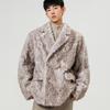 Mens Faux Fur Coat Lapel Collar Fluffy Warm Jacket