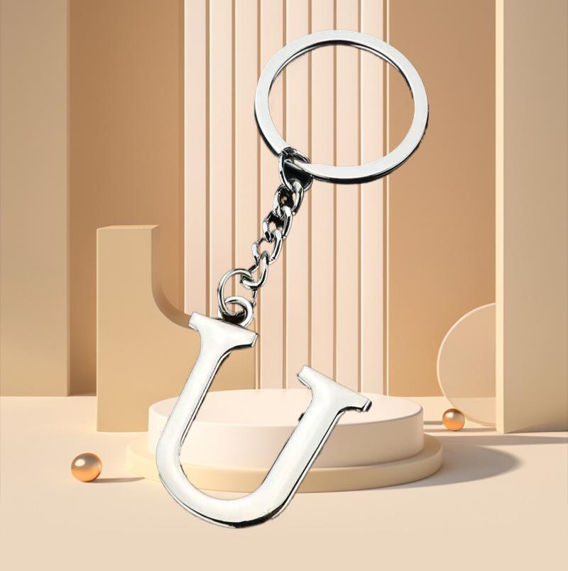 Elegant Zinc Alloy Letter Keychain - Unique Pendant Design for Women's Bags
