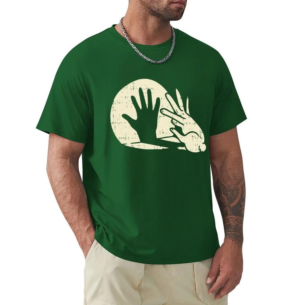 Funny Rabbit Shirt Animal Bunny Lover Shadow Play Pun Gift T-Shirt Slim Fit Tops Shirts Prevailing Cotton Men T Shirt