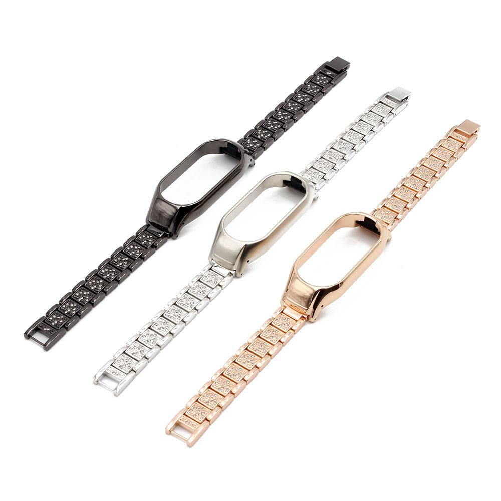 Adjustable Wristband for Xiaomi Mi Band 10 9 8 7 6 5 Wrist Strap Miband Replacement Bracelet Metal Bling Accessories Smartwatch