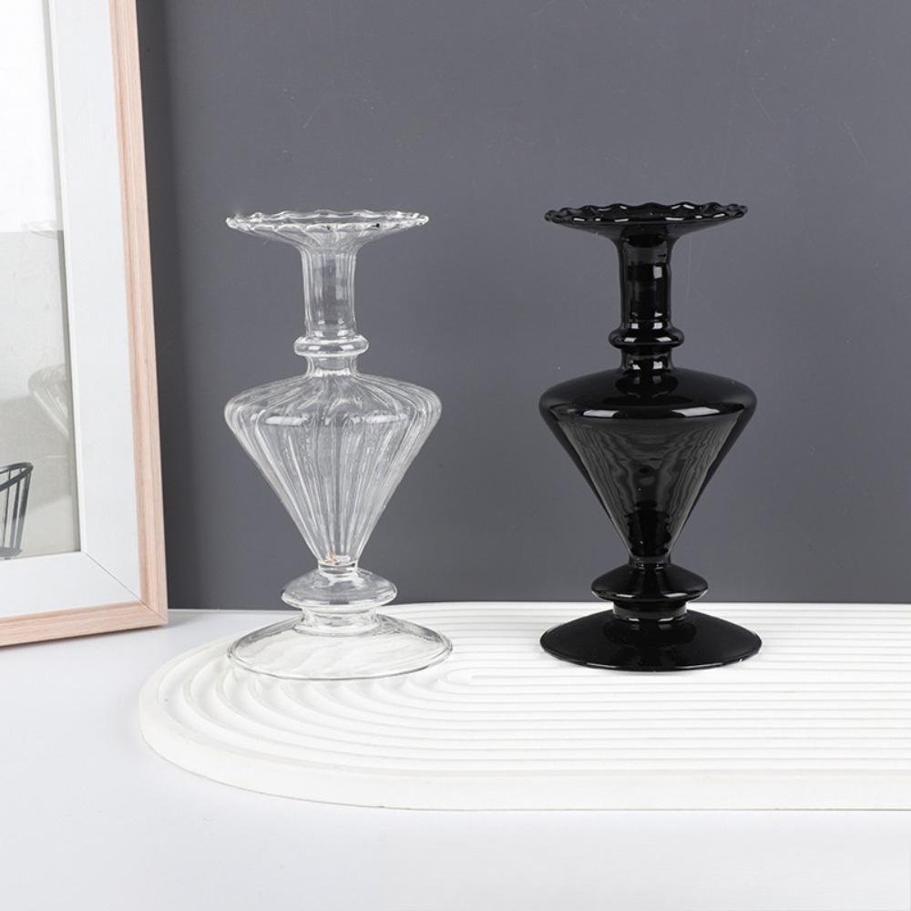 Nordic Style Trangle Strips Glass Vase Living Room Desktop Glass Hydroponic Dry Flower Planter Decorative Ornament Party Gift