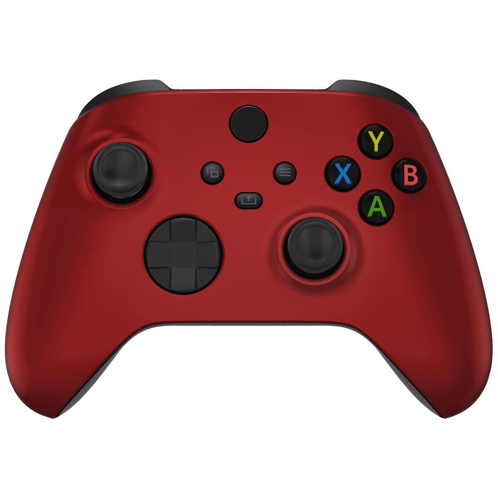 EXtremeRate Seitenschienen-Griffschale für Xbox Series X S Klar Schwarz Ersatz Frontgehäuseabdeckung Griff Faceplate für Xbox Core Wireless Controller