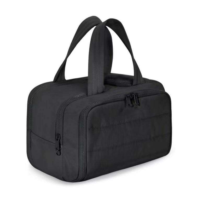 Women s Fashion-Style Polyester Travel Cosmetic Organizer Flower Printed Portable Multi-Layer Makeup Bag Zipper Waterproof L