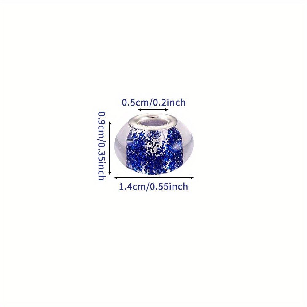 12/24/48pcs Resin European Large Hole Bead Color Sparkling Powder Loose Spaced Bead DIY Bracelet Necklace Earrings Jewelry Making